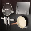 HISEEINLABEL 2pcs Wall Mounted Chopping Cutting Board Rack Pot Lid