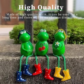 SFCOEABR Cute Frog Garden Decor for Outside, Funny Resin Garden Statues Yard Decoration Outdoor, Unique Frog/Rabbit/Monkeys Art Figurines for Patio Lawn House (Frogs a)