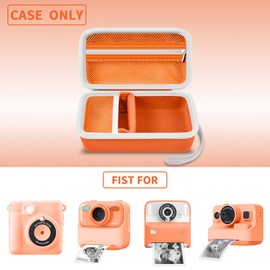 Case Compatible with ESOXOFFORE for Dylanto for Anchioo for WEEFUN for GKTZ for Amzelas for Mafiti Instant Print Camera for Kids, Film Camera Storage Holder Organizer Bag (Box Only)- Orange