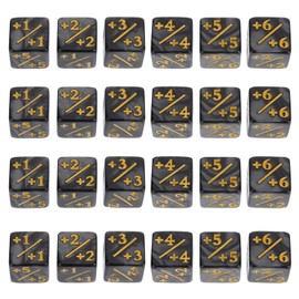 Gadpiparty Kids Toys 24 Pcs Dice Counters Token Dice Acrylic D6 Dice Loyalty Dice Compatible with MTG, CCG, Gaming Accessory for Kids Learning Toys Black Childrens Toys