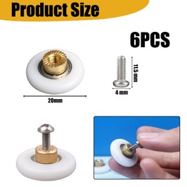 Sctmda Shower Door Rollers 6 Pieces Sliding Door Rollers Shower Door Pulleys Sliding Door Replacement Rollers Runner Sliding Door Shower Cubicle Sliding Door Rollers for Shower Cubicle Door with Screw