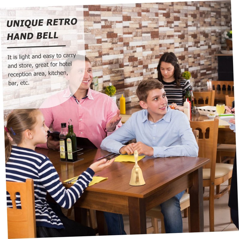 CAXUSD Decorative Metal Hand Bell Retro Style Call Bell for