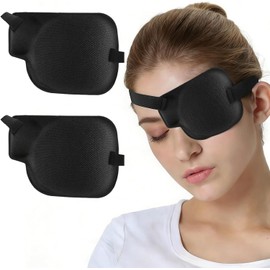 Paquete de 2 Parches para Ojo Perezoso Unisex, Material EVA (Ojo Izquierdo) Parches de Ojos, Diseño 3D Ajustable y Transpirable, Ideal para Tratamiento de Ambliopía, Estrabismo en Adultos