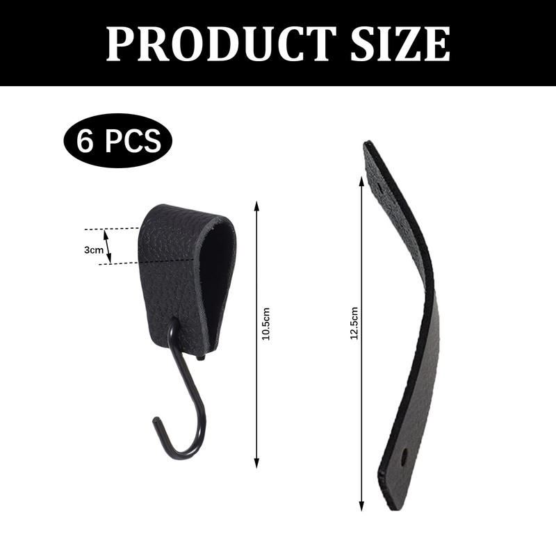SNONESIY Pack of 6 S Hooks, Small, S Hooks, Black,