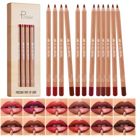 12 Colors Matte Lip Liner Set,Smudge Proof,Waterproof & Long Lasting Lip Pencil Kit,High Pigmented Nude to Dark Colors For Women Daily Makeup,Professional Makeup Gift (set 1, one size)