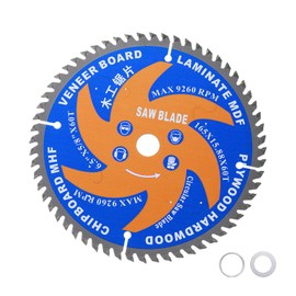 Kozelo Circular Saw Blade - [6-1/2-inch x 60 Teeth x 5/8-inch Arbor] Circular Cutting Blade with 5/8" to 3/8" Washer Adapter for Woodworking Plastic Use, 0.087-inch Kerf