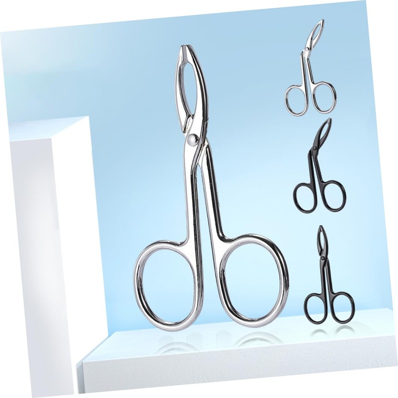 Baluue Stylish Eyebrow Tweezers 4pcs Set Curved Straight Scissors Precise