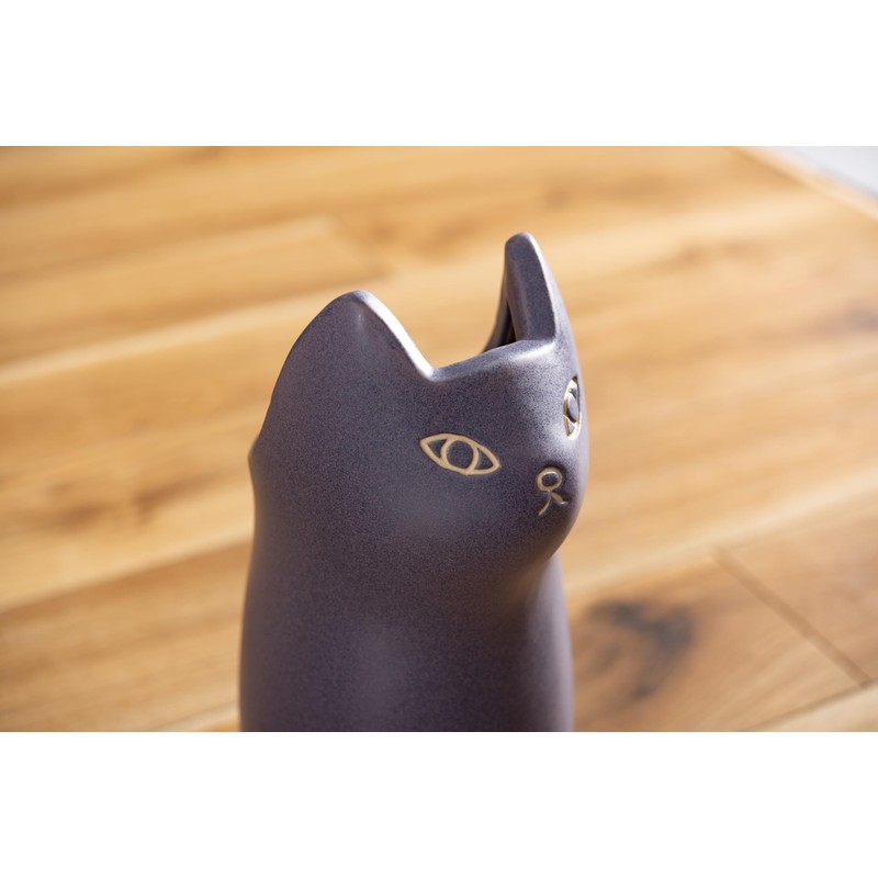 パレットライフ PaletteLife Umbrella Stand Ceramic Scandinavian Cat Small-Size Purple BLS-13PP