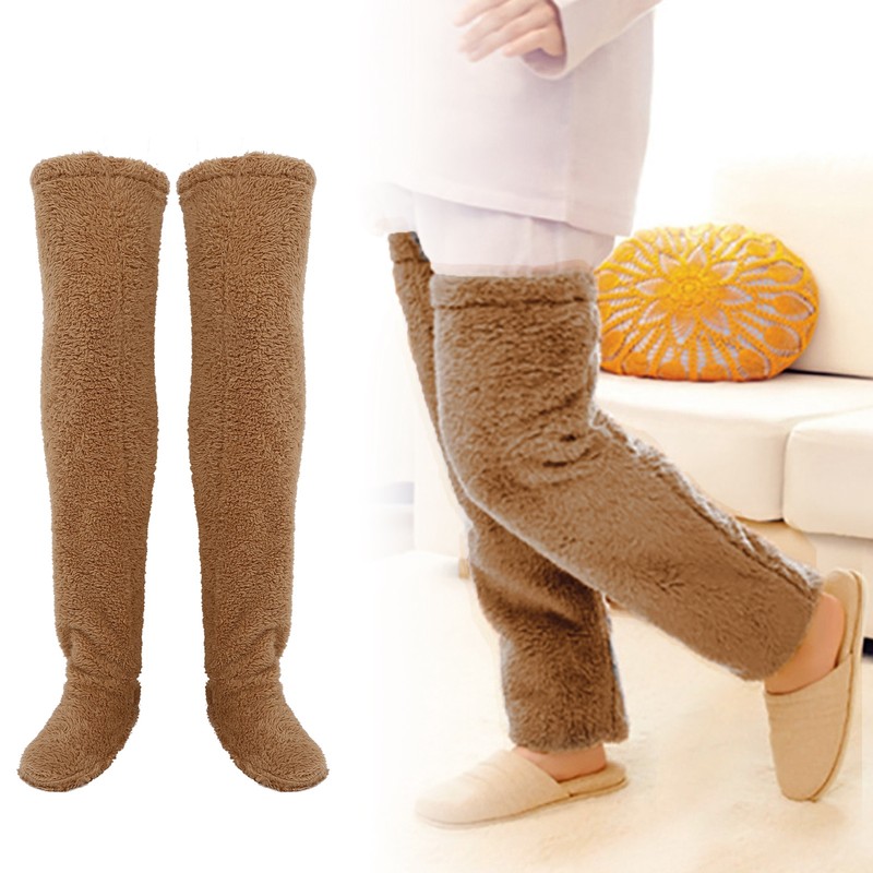 Thicken Long Socks Polyester Women Winter Warm Soft Stockings Warmer