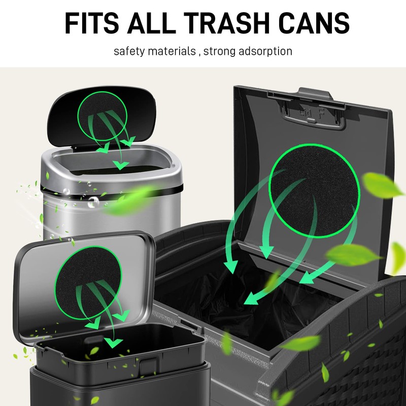 6.7 Inch Charcoal Filters for Kitchen Compost Bin, Activated Charcoal