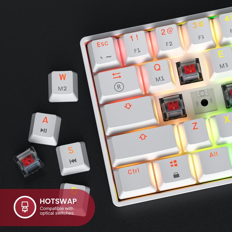 GK61 Mechanical Gaming Keyboard - 61 Keys Multi Color RGB