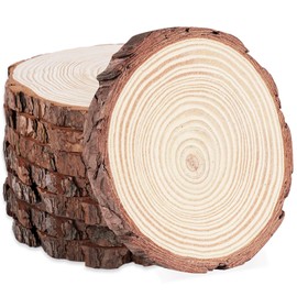 ilauke 8Pcs 8-9inch Wood Slices for Centerpieces, Unfinished Natural Wood Slices Rustic Wood Circles, Wooden Centerpieces for Tables/Wedding/DIY Crafts/Painting/Burning