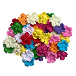 RATREE 888 Artificial Roses, Artificial Flowers Mulberry Paper Patch Roses Flowers 2x2 Inch Mulberry Paper Flowers Scrapbooking Wedding DIY Craft Supplies Card (10 Colors) 50 Pcs