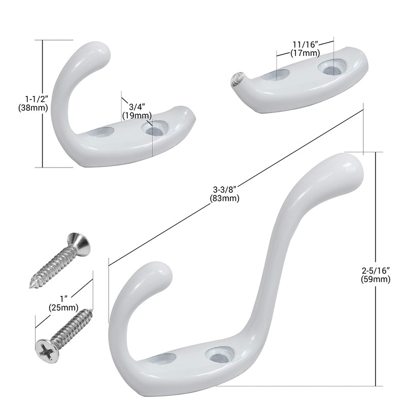 Rok Hardware Heavy Duty Dual Home Closet Wall Towel Coat