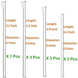 Y-Axis 9 Pcs Assorted Collapsible Eye Twisted Beading Needles Big Eye Needles with Scissors & Needle Bottle