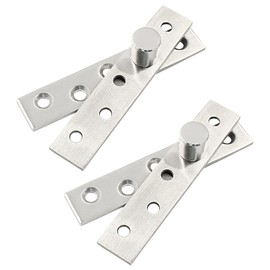 Rierdge 2pcs Eccentric Shaft Hinge, Heavy Duty Pivot Hinge, 360 Rotating Hidden Door Hinges, Stainless Steel Hinges Up Down Shaft with Fixing Screws (92mm X 20mm)