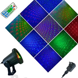 Christmas Laser Light Projector Alum-Alloy Waterproof Outdoor & Indoor RGB Lights Beautiful Patterns Timer Remote Decor Lighting for Garden Holidays