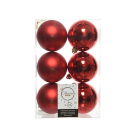Decoris 22052 Shatterproof Baubles Glossy Matt Pack of 6