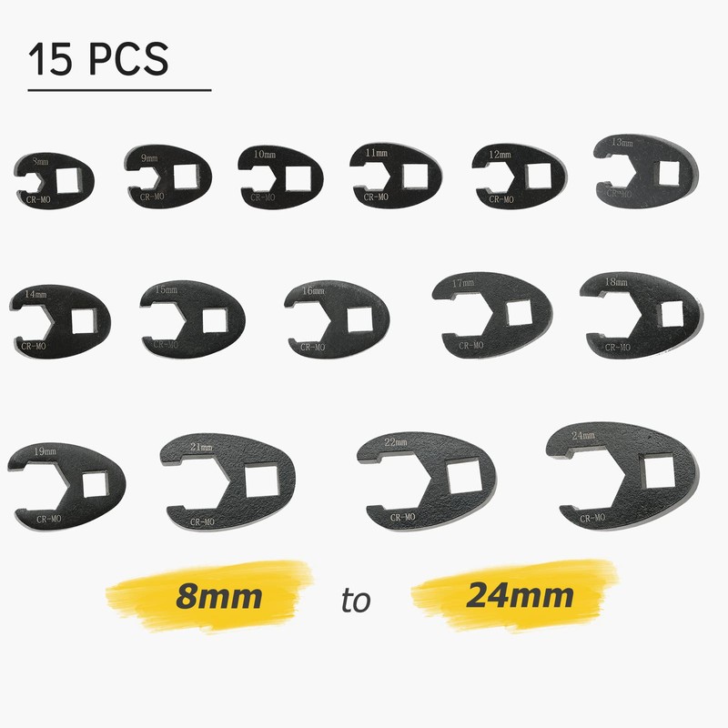 Acymner Crowfoot Flare Nut Wrench Set | 15PCS Metric Crows