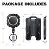 LIUGX Retractable Badge Holders, Heavy Duty Retractable Keychain, Carbon Fiber-Texture,