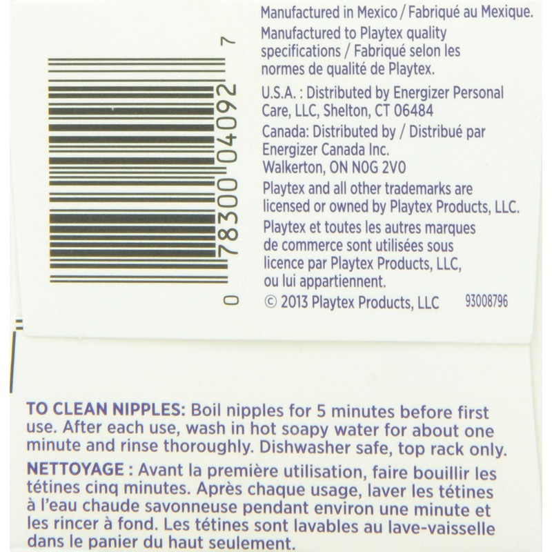 Playtex Angled Nipple, Medium Flow, 2-Count