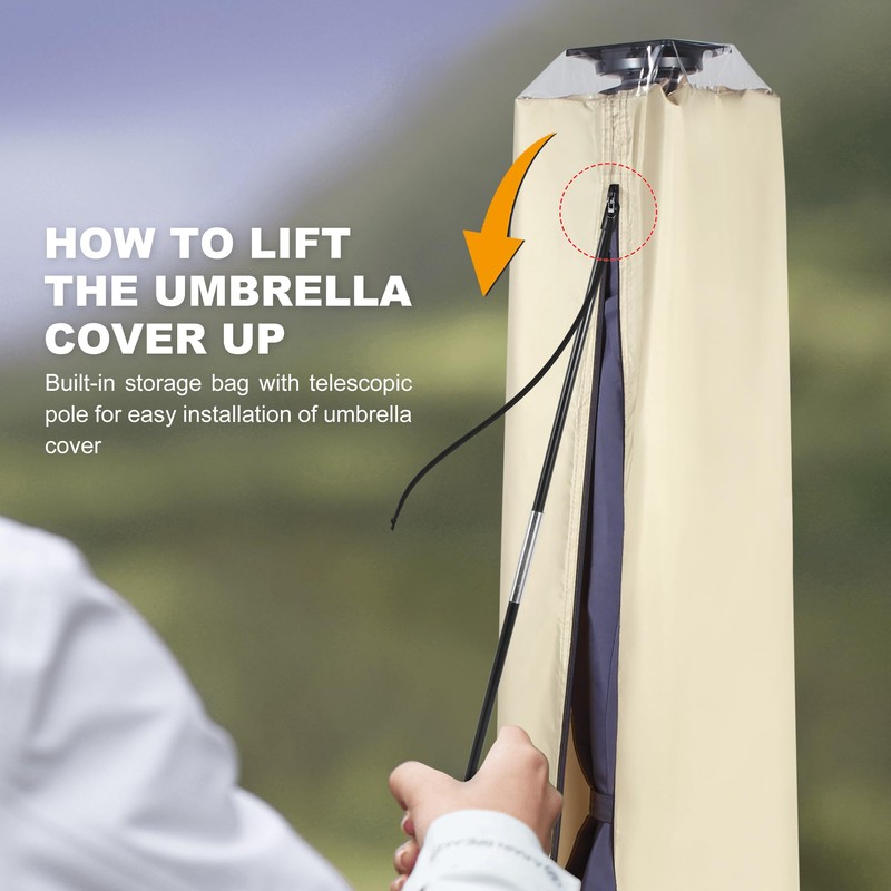 Solar Patio Umbrella Cover - Solar Outdoor Umbrella Covers with