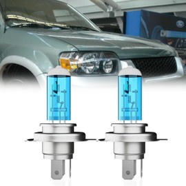 LECCIBUB Headlight Bulbs Compatible With Ford Escape 2001-2004, H4 High Low Beam Halogen Light Bulb Combo, Super Bright 6000K White, Plug and Play, Pack of 2