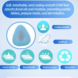 4 Pack CPAP' Mask Liners, Covers for Seal Mask Cushion Comfort Silky CPAP' Mask Covers Compatible with F20 Full Face Masks,Improve The Comfort of Wearing The Mask (Ice Blue) (Medium)