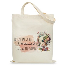 KONSOM Tote Bag for Women, Canvas Tote Bag with Pockets, Travel Tote Bags, Gifts for People Who Travel,Reusable Grocery Bags,Christmas Gifts