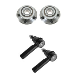 TRQ Front Steering & Drivetrain Kit Tie Rod Wheel Hub Bearing Assembly Compatible with 2005-2014 Ford Mustang