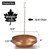 MOCOME Metal Rain Chain Basin, Antique Copper, 12.9" Diameter, 4"