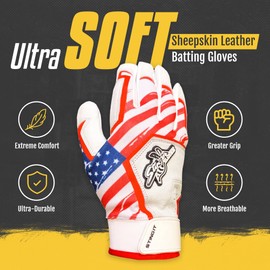 Stinger Sports Sting Squad Batting Gloves for Baseball & Softball (Youth Small, USA)
