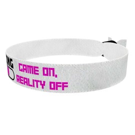 Stoffarmband Loading Game On Reality Off für Gamer - Gamer Stoffarmband aus Satin - Wasserfest & Langlebig - Geschenksidee für Zocker - Gaming Zubehör & Merchandise - Gamer Geschenk für ihn & sie