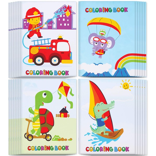 Neliblu 24 Pack Coloring Books for Kids - Incredible Value Bulk Party Favors Coloring Books with Awesome Animated Cartoons - Ideal Fun and Epic Learning Books for Kids at Home and School