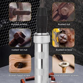 FLEXMAN 7Pcs Impact Screwdriver Handle, Multi Functional Heavy Duty Impact Driver Screwdriver Bits Kit with Case for Loosen or Tighten and Cold Welded Bolts