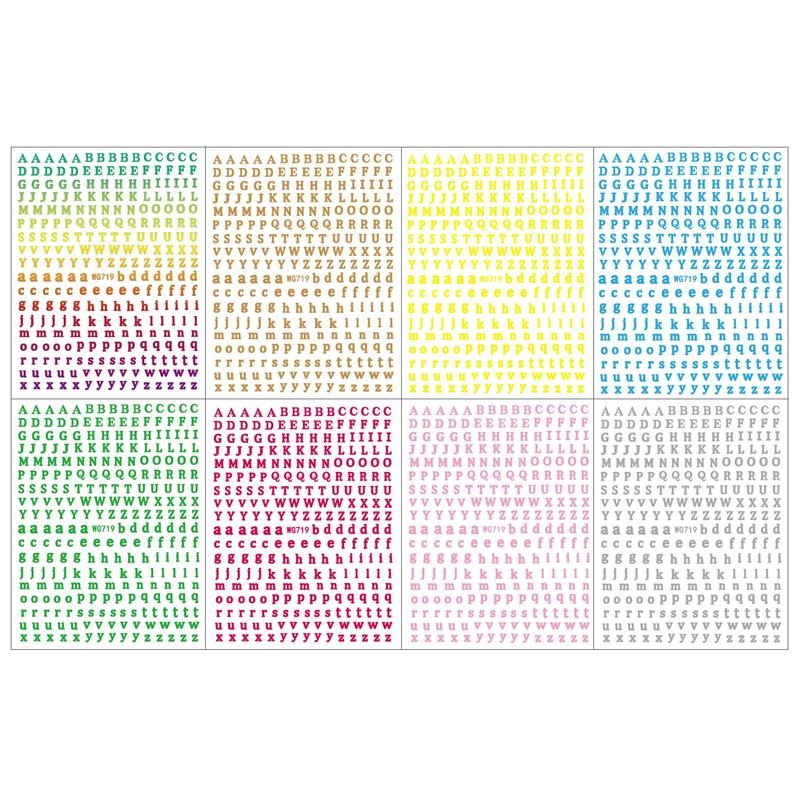 LANODO 8 Pcs Nail Stickers Alphabet 3D English Letters (8