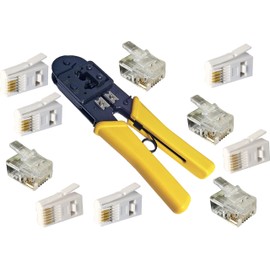 PCSL® Professional BT Telephone Ratchet Crimp Tool Kit including 20 x BT 4 Way Plugs BT431a,20 x RJ11 Plugs & 10 x RJ12 Plugs