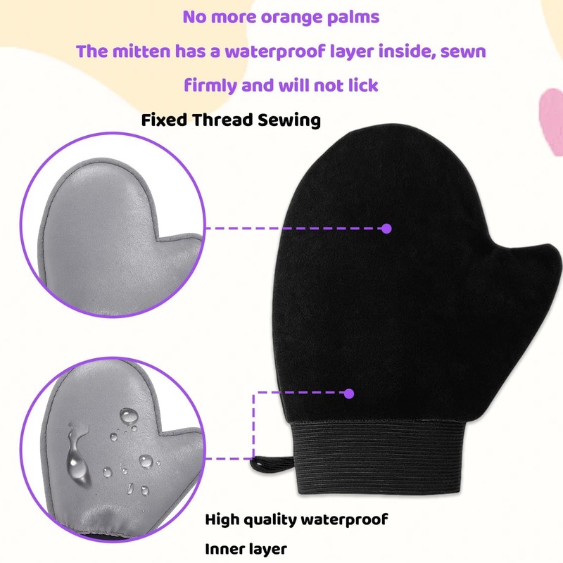 6 Pcs Tanning Mitt, Fake Tan Mitt Set, Includes Contour