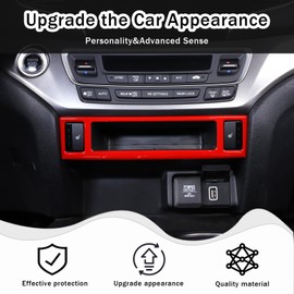 HIRUFAIT Car Center Console Seat Heating Button Frame Cover Trim for Honda Pilot 2016-2022/ Ridgeline 2017-2023/ Passport 2019-2023 Interior Decorative Accessories ABS Material (Sport Red)