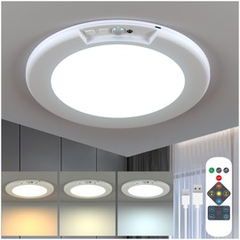 Yurnero Closet Lights Motion Sensored Rechargeable with Remote - Ultra-Thin Magnetic Suction Wireless Ceiling Lights Battery Operated, 400LM Closet Light Indoor for Closets Stairs Hallway Garage