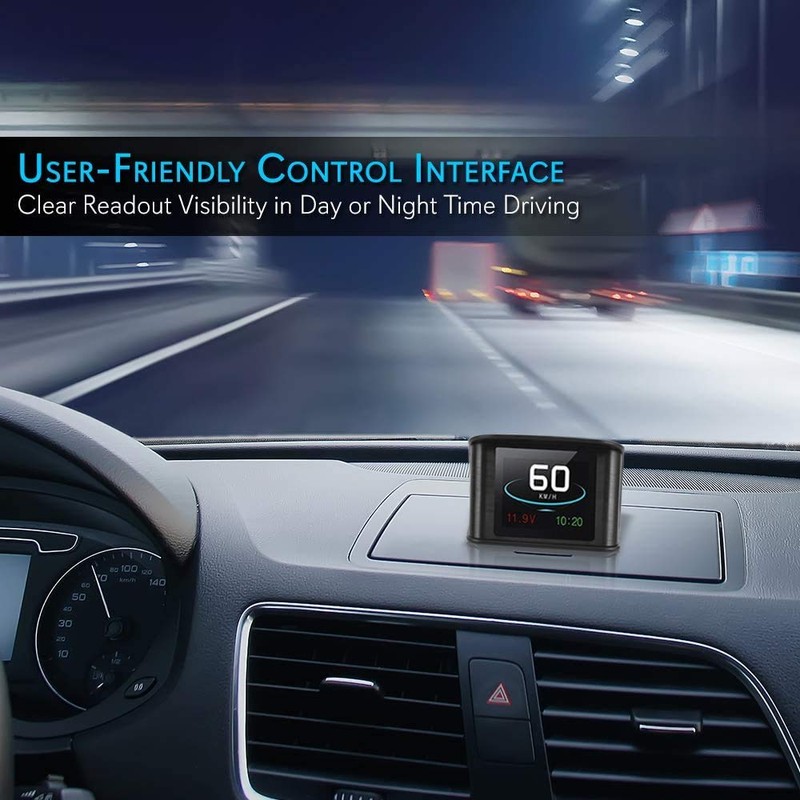 Pyle Universal Vehicle Smart HUD Display - 2.6" Digital Mini