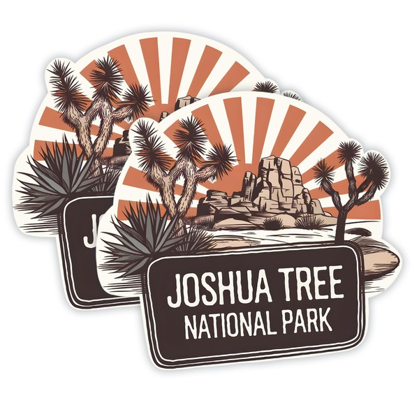 Retro Joshua Tree National Park Sticker 2-Pack | 4-Inch Durable