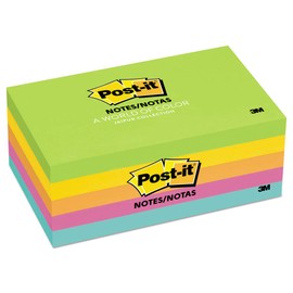 Post-it Notes Original Pads in Jaipur Colours, 3 x 5, 100/Pad, 5 Pads