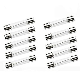 Compstudio 20Pcs T2AL250V 6x30mm 2A 250V Slow Blow Fuse Glass Slow-Acting Time-delay Fuse (1/4" x 1-1/4")