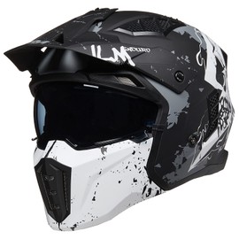 ILM Open Face Motorcycle 3/4 Half Helmet for Men and Women, Vintage Retro Helmet with Visor for Moped ATV Cruiser Scooter DOT Model Z302(Matte Skull,X-Large)
