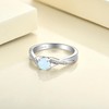 YL 925 Sterling Silver Engagement Ring 5MM Created Opal Infinity
