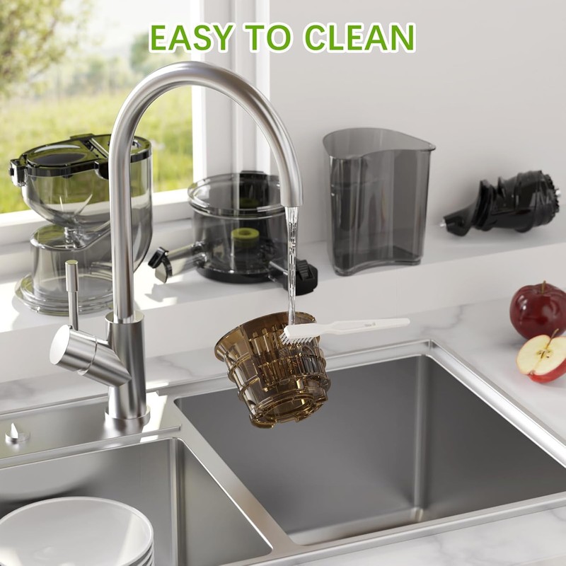 Cold Press Juicer, 3.2" Feed Chute with Dual Strainers (Juice
