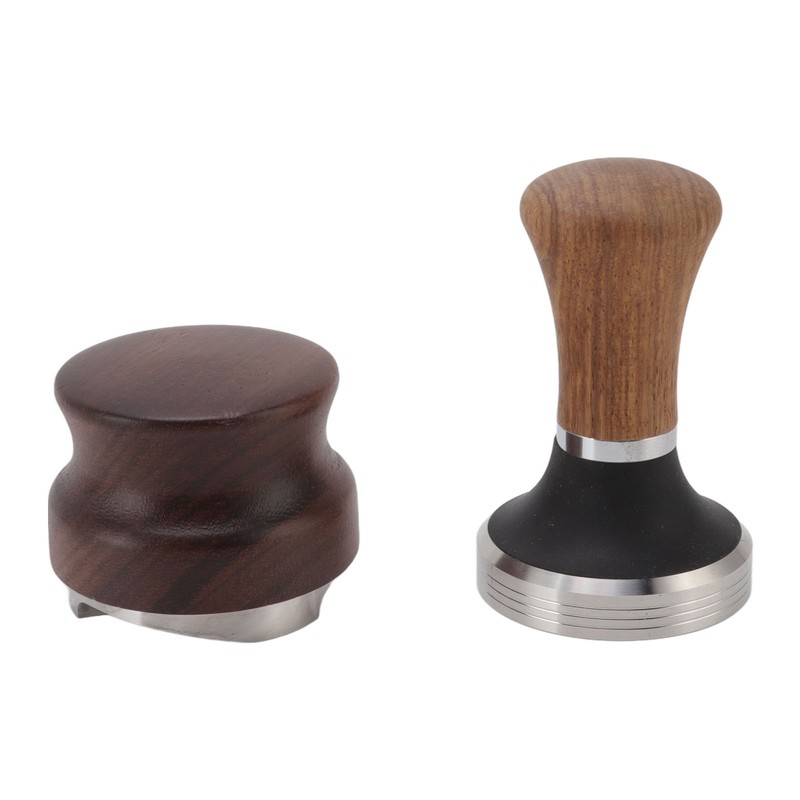 Coffee Hammer Tamping Kit Walnut Stainless Steel Tamper Distributor Set