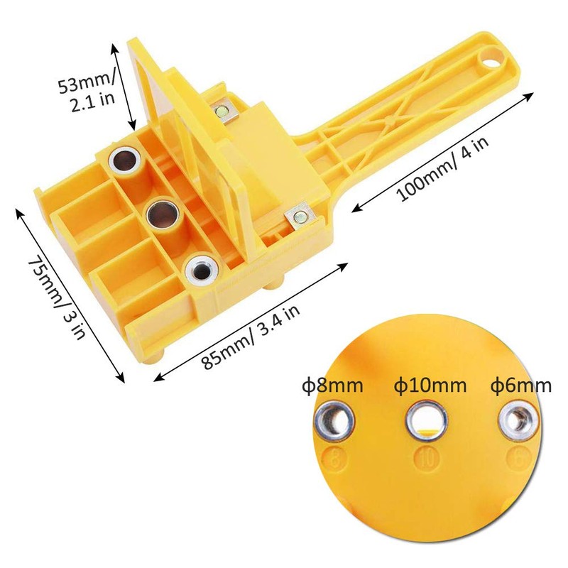 Gasea 8pcs Woodworking Doweling Jig Kit, 6/8/ 10mm Drill Guide