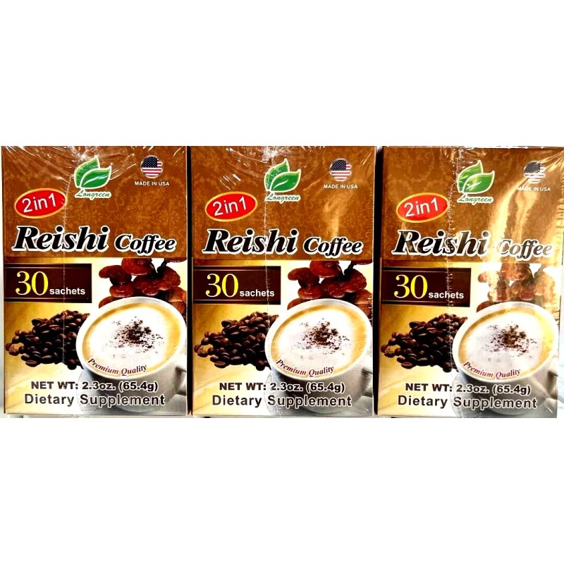 Longreen 2-In-1 Premium Quality Reishi Coffee 30 Sachets x 18g